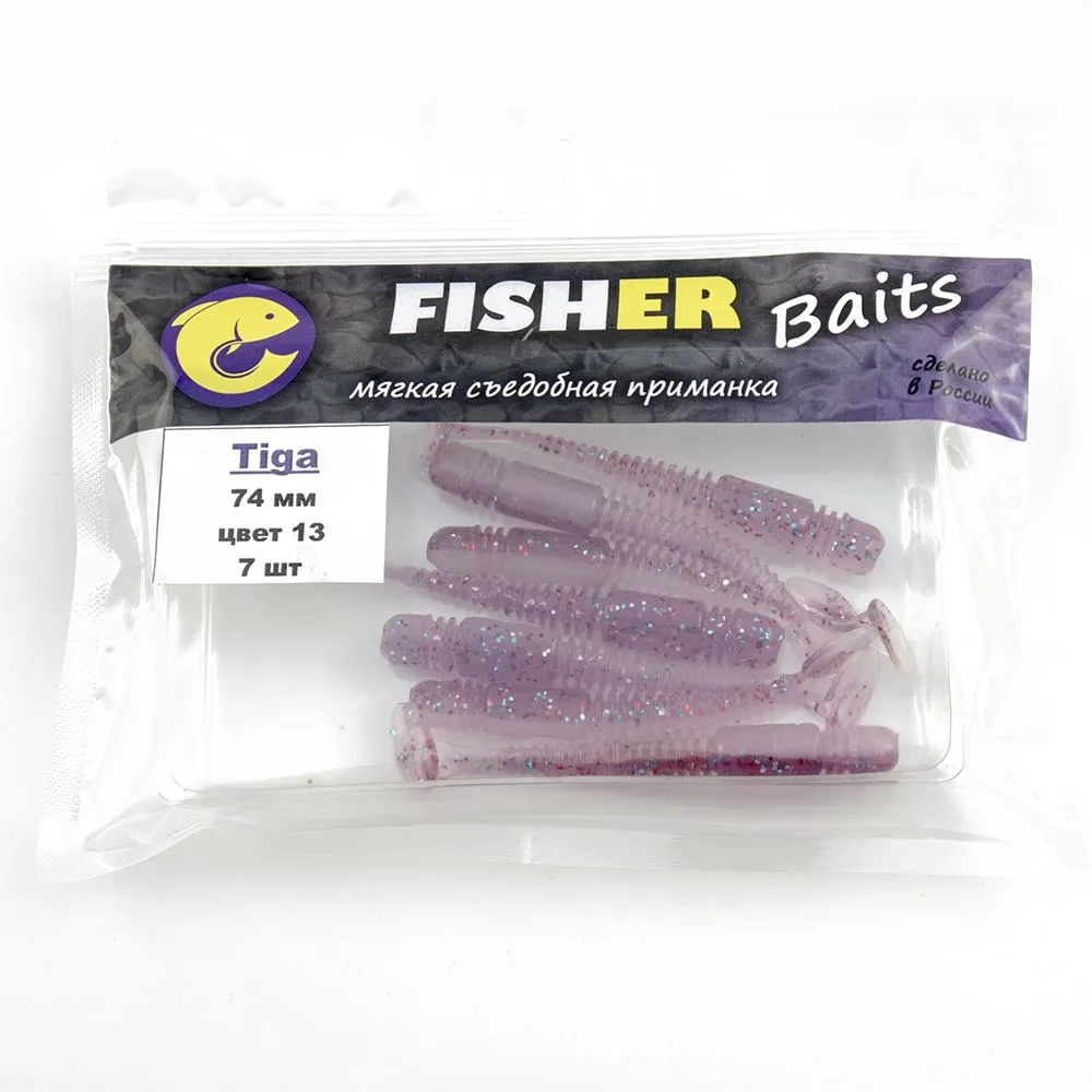 Виброхвост FISHER BAITS Tiga 74мм цвет 13 (уп. 7шт)