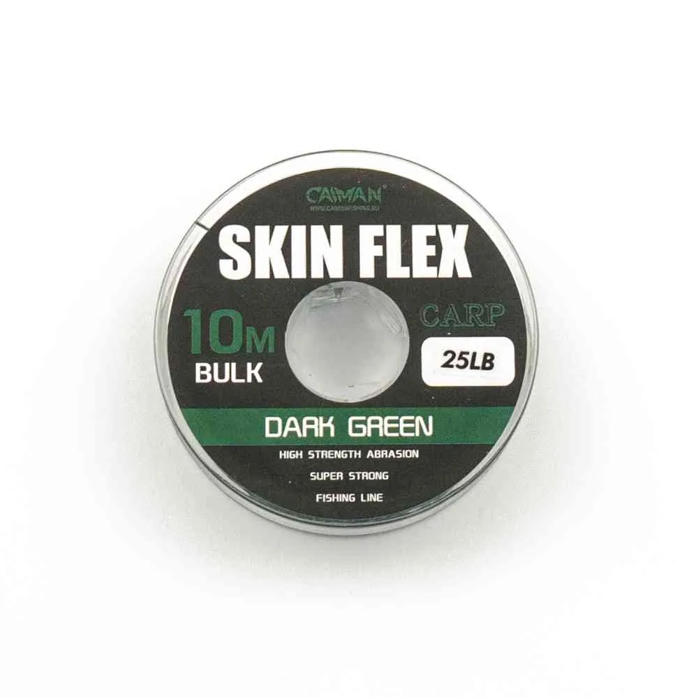 Поводочный материал Caiman Skin Flex в оплетке Dark Green 10m 25lbs 215865