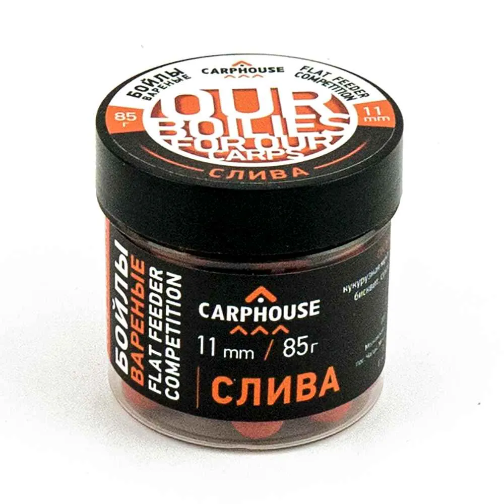 Бойлы Carp House вареные насадочные 11мм Слива (банка 85гр)