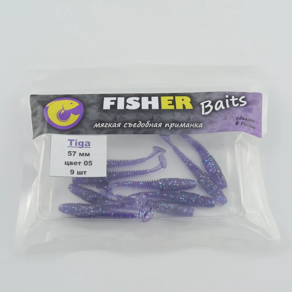 Виброхвост FISHER BAITS Tiga 57мм цвет 05 (уп. 9шт)