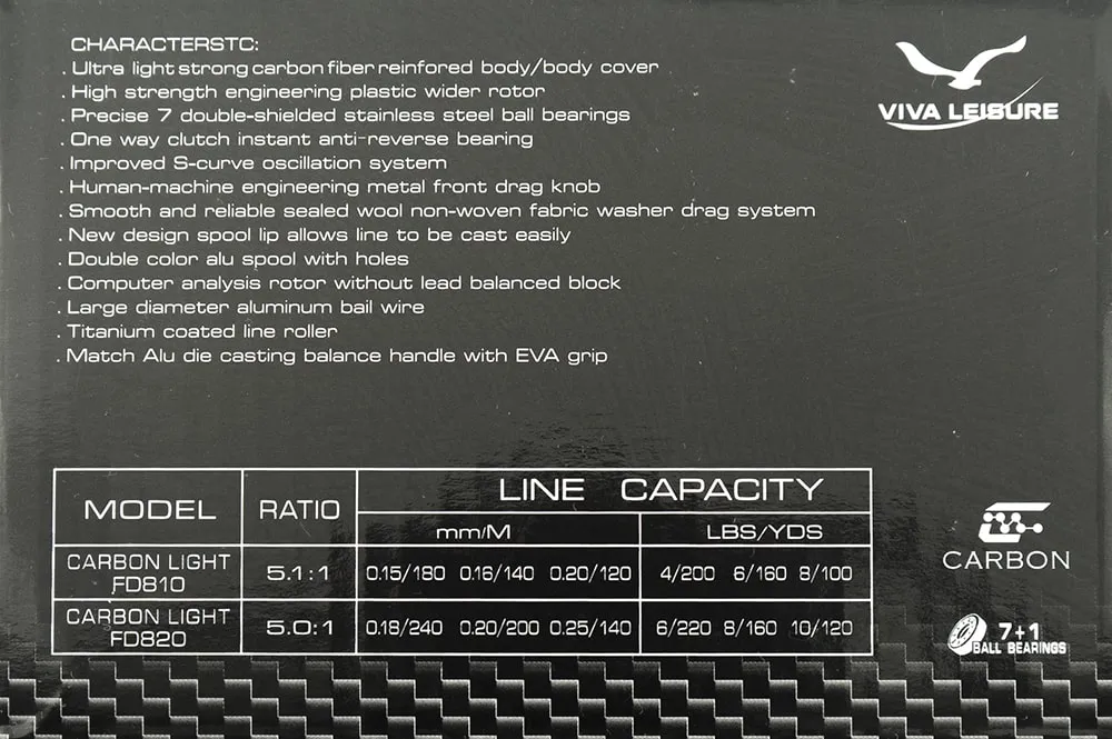 Катушка Viva Carbon Light FD 820