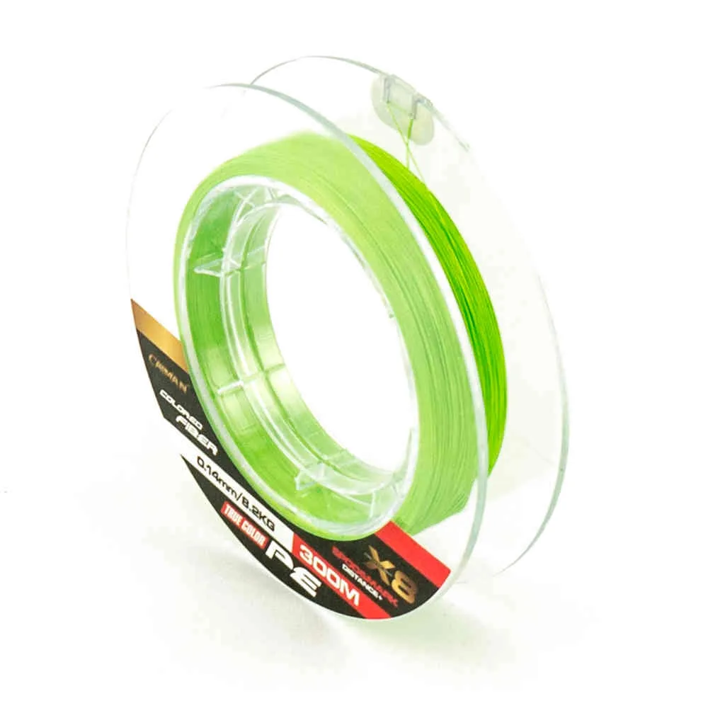 Шнур Caiman Spod&Mark Distance++ 300м восьмижильный 0,14мм зеленый