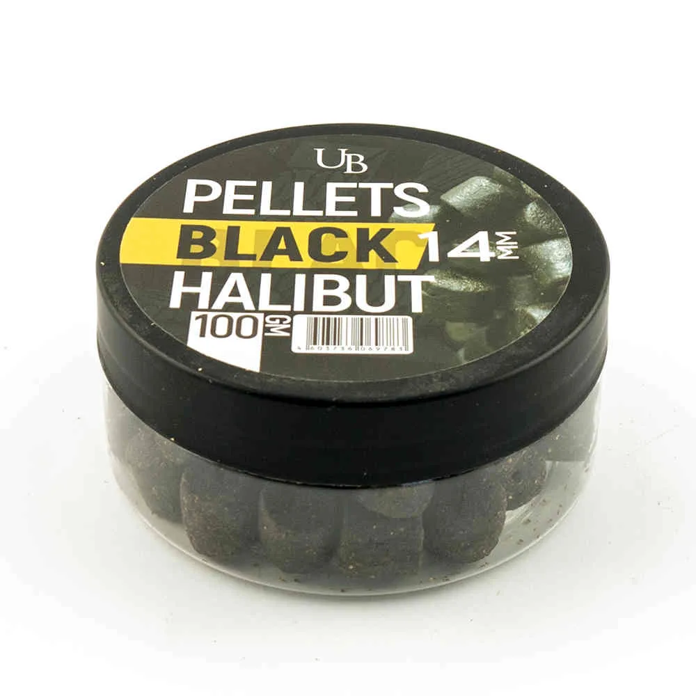 Пеллетс насадочный UltraBaits Black Halibut 14 мм банка 100 гр