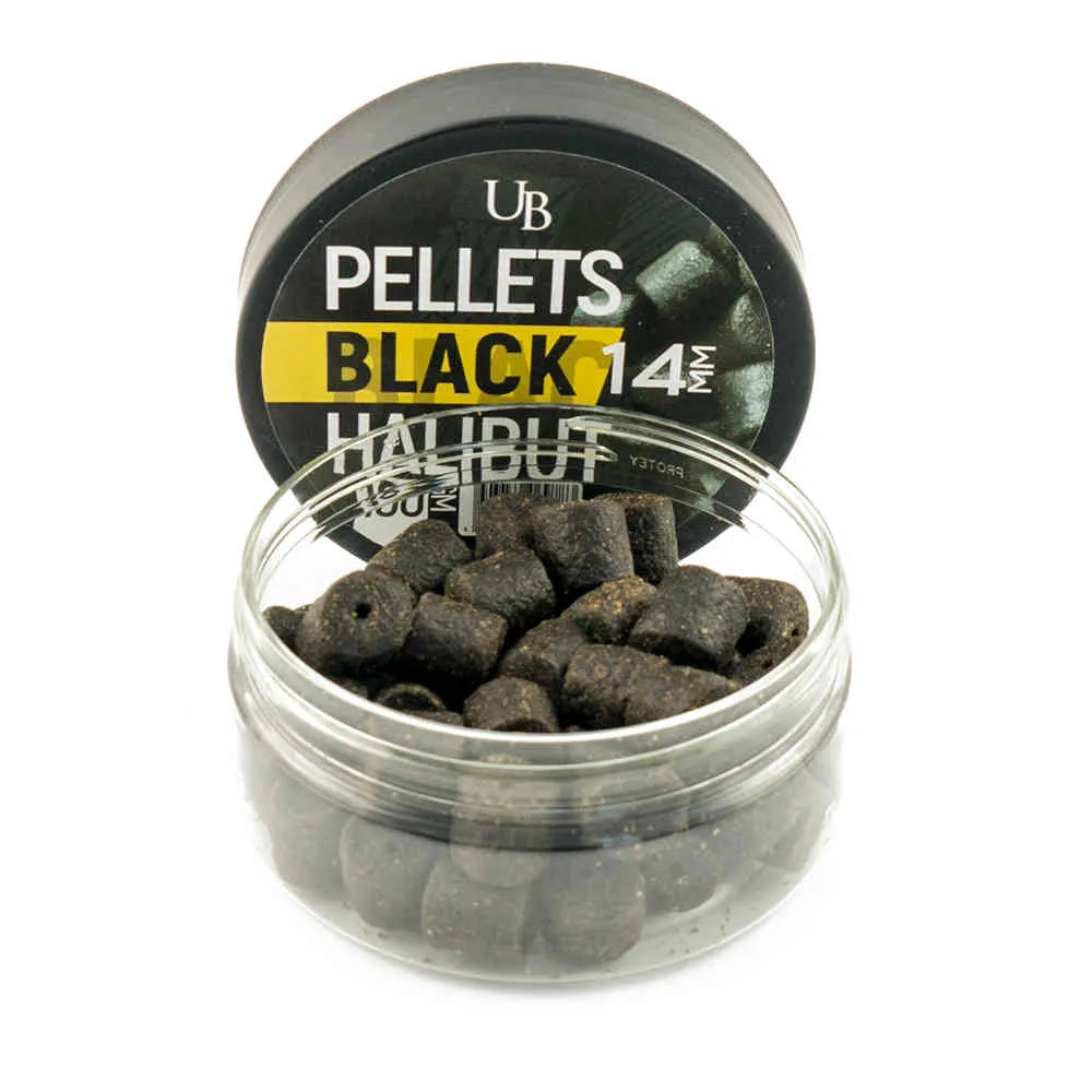 Пеллетс насадочный UltraBaits Black Halibut 14 мм банка 100 гр