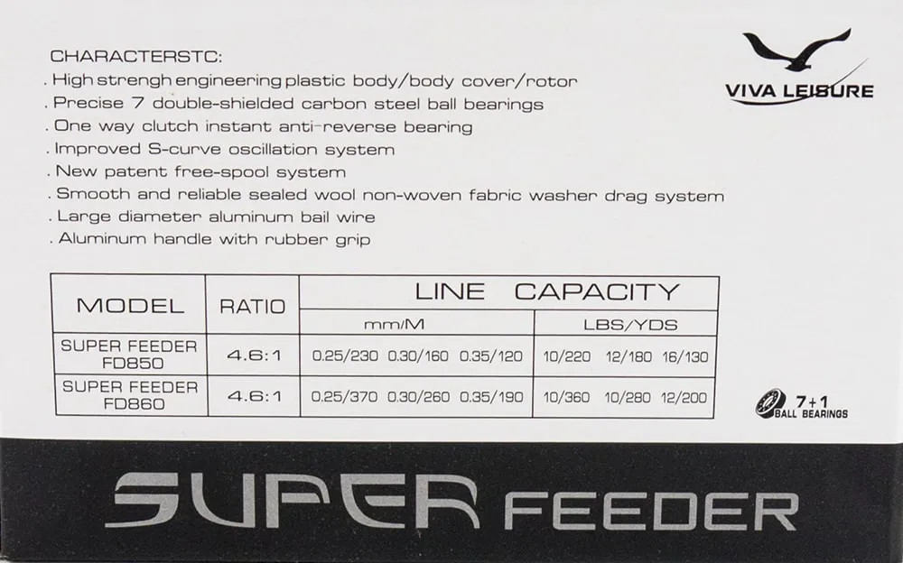 Катушка Viva Super Feeder FD860 (7+1ВВ)