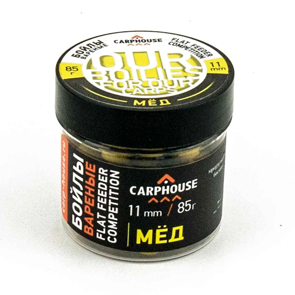 Бойлы Carp House вареные насадочные 11мм Мед (банка 85гр)