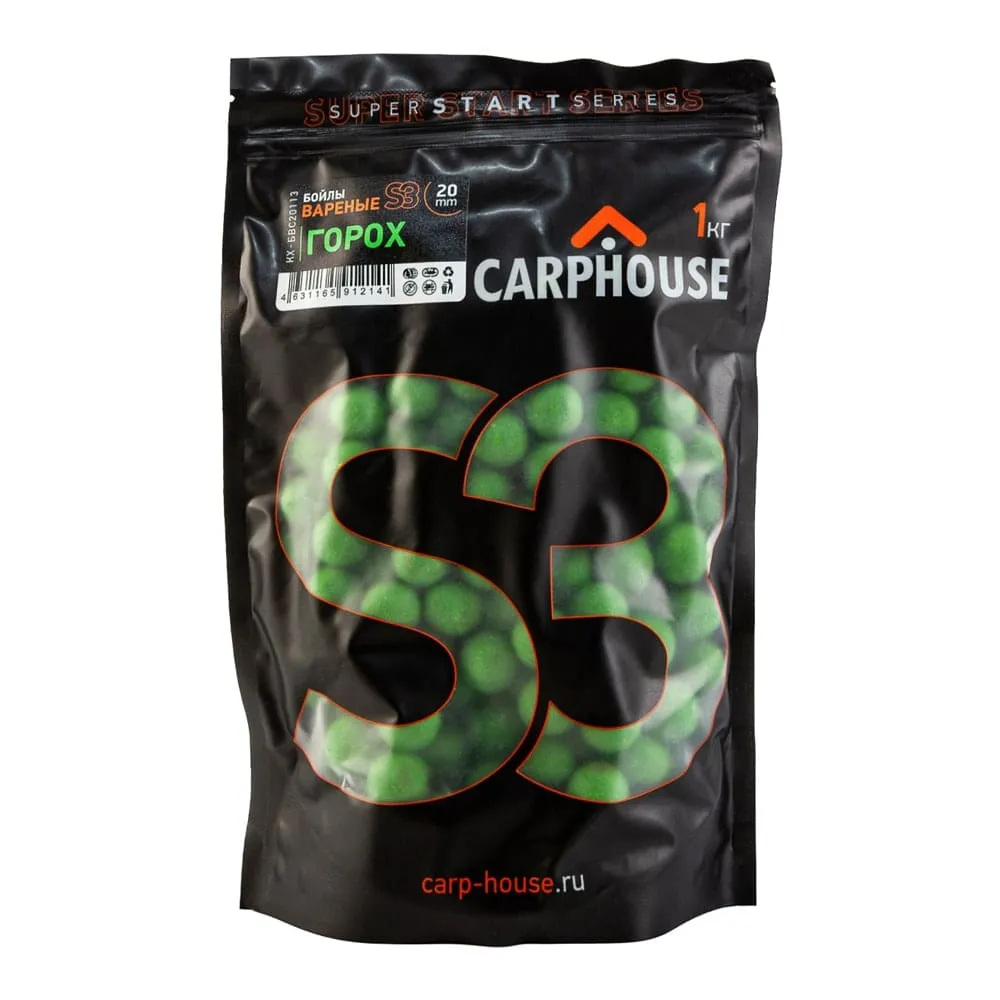 Бойлы Carp House вареные S3 Горох зеленый 1кг