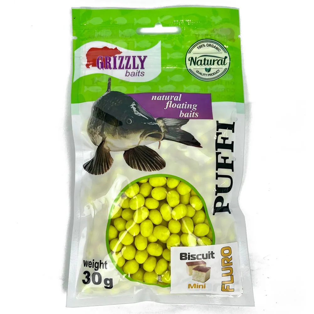 Воздушное пенотесто Fluoro PUFFI Grizzly baits (Бисквит) 30g
