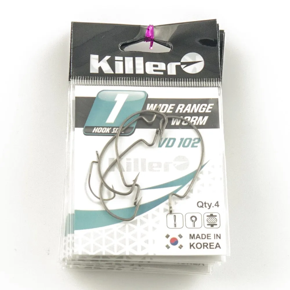 Крючок офсетный Killer Wide range worm № 1