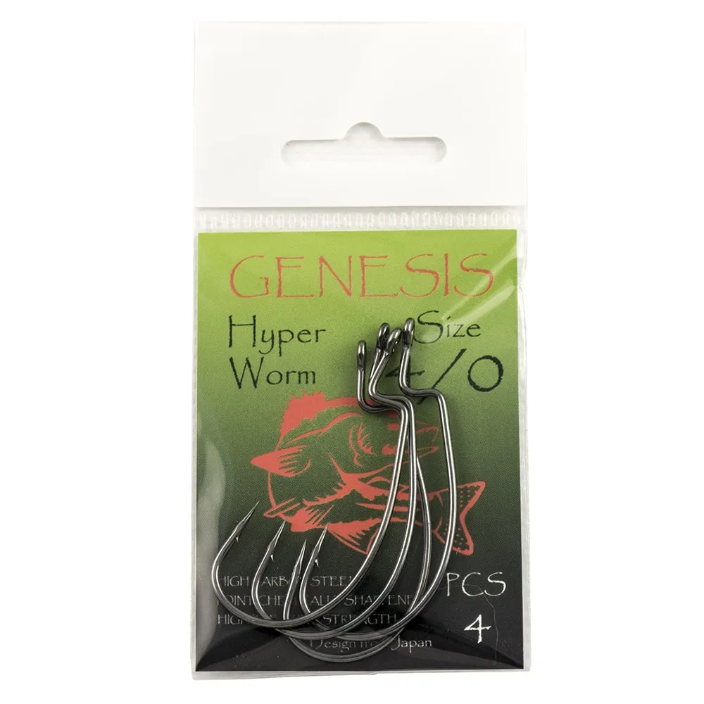 Крючок офсетный Genesis Hyper Worm № 4/0 art. HW4/0XS (4 шт. в упак.)