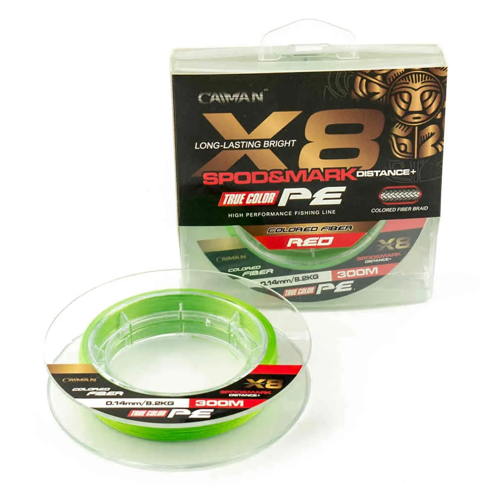 Шнур Caiman Spod&Mark Distance++ 300м восьмижильный 0,14мм зеленый