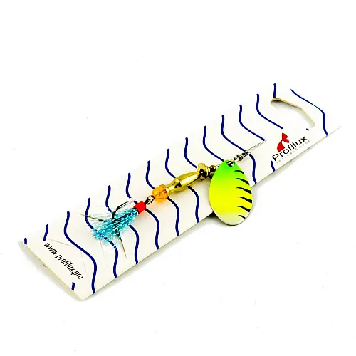 Блесна вращающаяся Profilux Щучья 7гр цв. 210 перламутр=желтый салатовый (5 шт в упак.)
