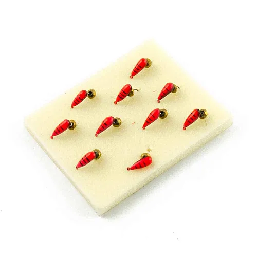 Мормышка вольфрамовая Мастив Хрень 3,5 красный+черный, гр шарик 0,85гр (золото)