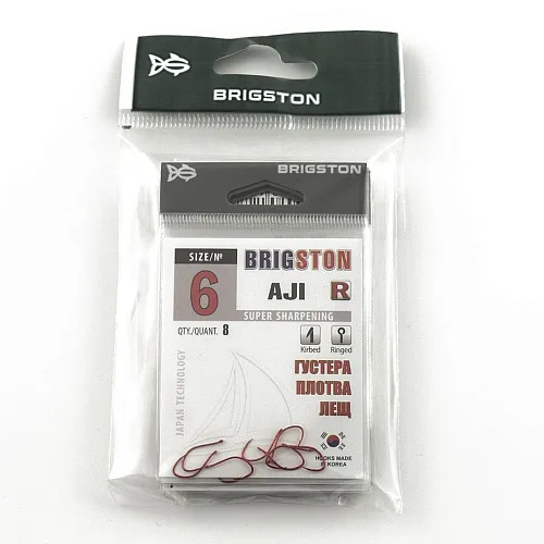 Крючок Brigston AJi Red № 6 ( уп. 8 шт.)