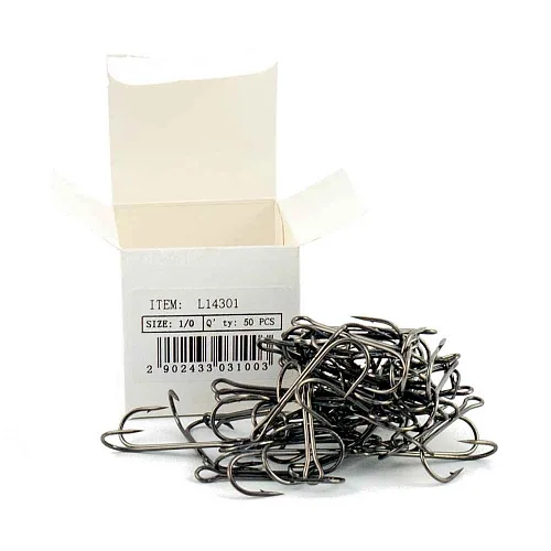 Крючки двойники Caiman Salmon Double up eye hook №1/0 (50 шт в упак) 14301