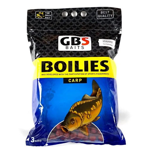 Бойлы растворимые GBS Baits 24мм 3кг Strawberry