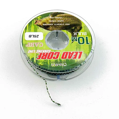 Поводочный материал (lead core) Caiman Soft Flex Green+black 10m 25lbs 245854
