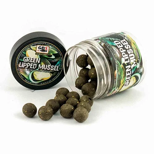 Бойлы GBS Baits тонущие насадочные 15мм 100гр Зеленогубая мидия (5шт в упак)