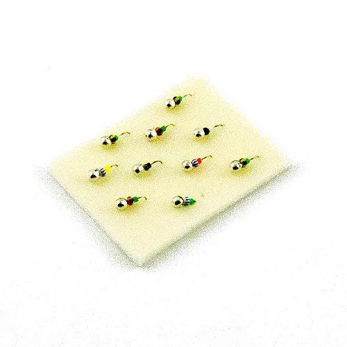 Мормышка вольфрамовая Мастив Дробь 4 отверстие серебро, бисер 0,6гр