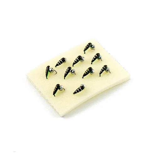 Мормышка вольфрамовая Мастив Хрень 3 черный+зеленый, гр шарик 0,65гр (серебро)