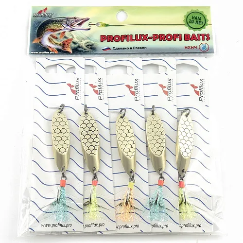 Блесна кастмастер Profilux (14 гр.) цвет 05-м латунь матовая чешуя