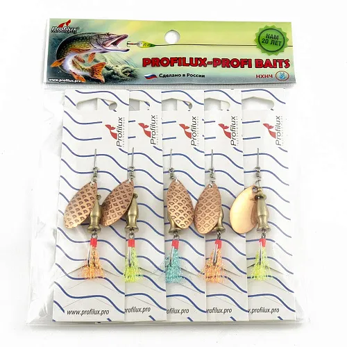 Блесна вращающаяся Profilux Щучья 7гр цв. 06 медь чешуя (5 шт в упак.)