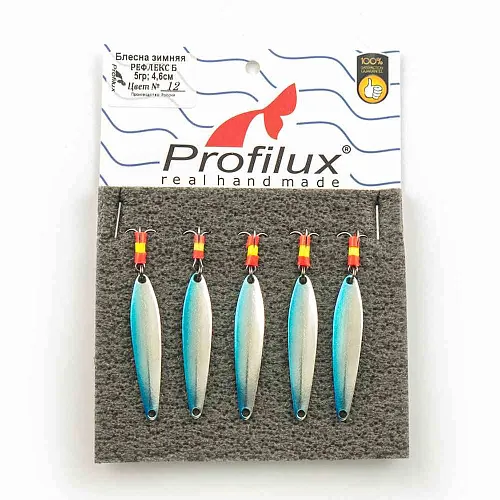 Блесна зимняя Profilux Рефлекс Б 5гр цв. 12 серебро-голубая