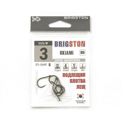 Крючок Brigston Okiami № 3 ( уп. 6 шт.)