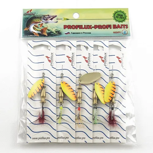 Блесна вращающаяся Profilux Мира 2 7гр цв. 218 желтый-оранжевый (5 шт в упак.)