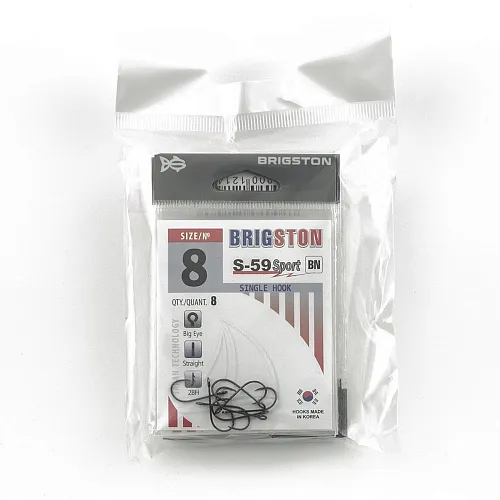 Крючок Brigston S-59 Sport 2BH BN № 8 ( уп. 8 шт.)