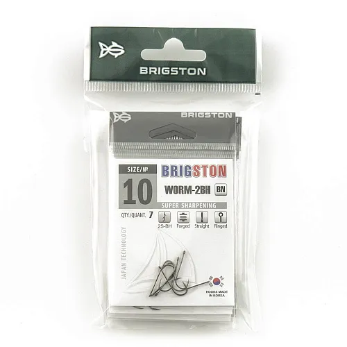 Крючок Brigston Worm 2BH BN №10 ( уп. 6 шт.)