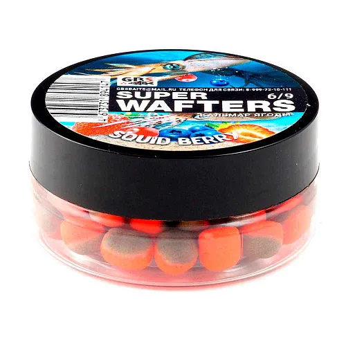 Бойлы нейтральной плавучести (Wafters) GBS Кальмар-Ягоды 6х9мм