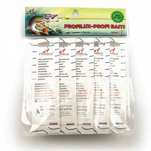 Блесна Profilux шестигранка Ш6 7см 55гр цвет 01 серебро
