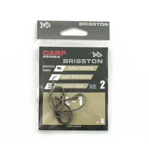 Крючок Brigston L-1Teflon № 2 ( уп. 6 шт.)