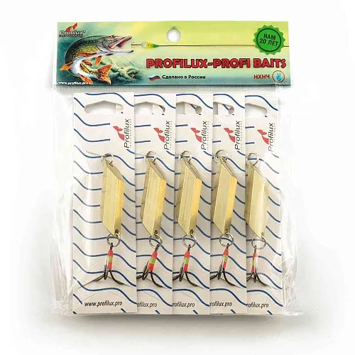 Блесна Profilux шестигранка Ш5 5см 40гр цвет 02 латунь