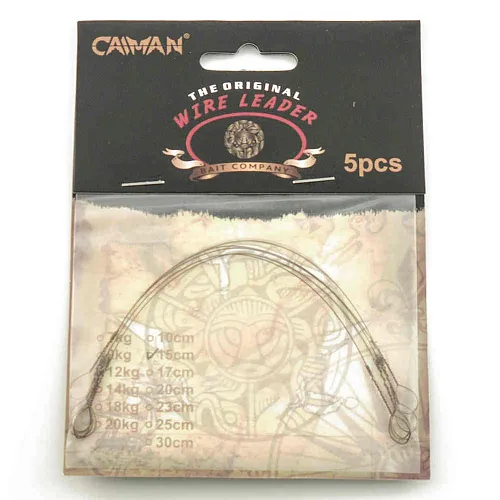 Поводок Caiman струна коричневый (5 шт. в уп.) Ф0,32 12 кг 15 см 256530