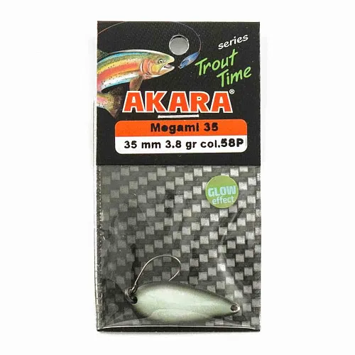 Блесна форелевая колеб. AKARA trout time Megami 35мм 3,8гр цвет 58Р фосфорная