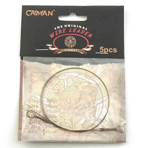 Поводок Caiman струна коричневый (5 шт. в уп.) Ф0,35 17 кг 300 см 256537