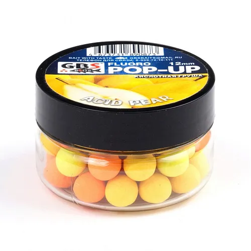 Бойлы GBS Baits Pop-up плавающие 10мм 40гр (уп. 6 шт) Multi Pear Мульти груша (разноцветная) 