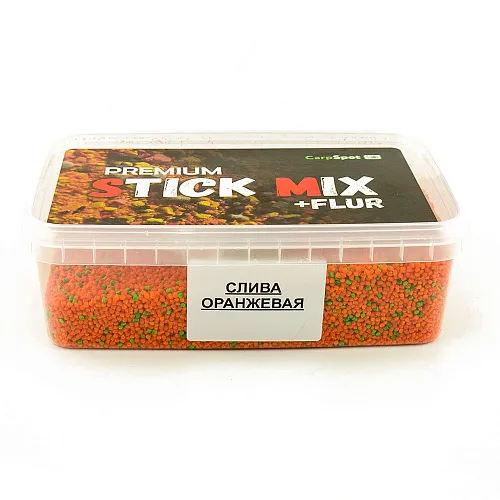 Пеллетс CarpSpot Premium Stick Mix 2 мм 500 г (оранж/зел) Слива оранжевая