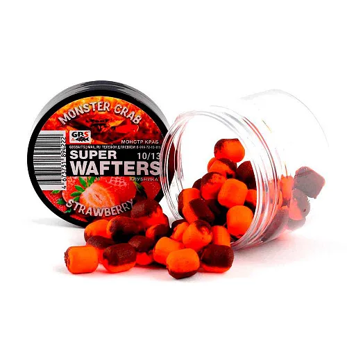 Бойлы нейтральной плавучести (Wafters) GBS Монстр краб-клубника 10х13мм