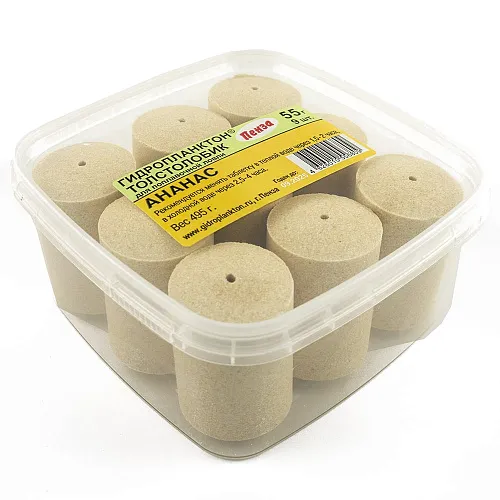 Гидропланктон Толстолобик XL 55г в контейнере 9 табл (Ананас)