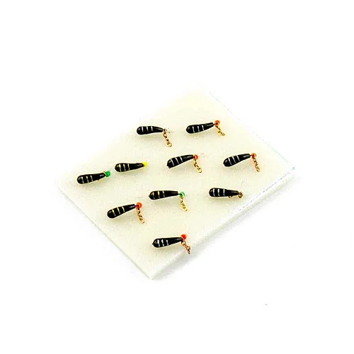 Мормышка вольфрамовая Мастив банан 3 петля черный, цепочка 0,8гр (золото)