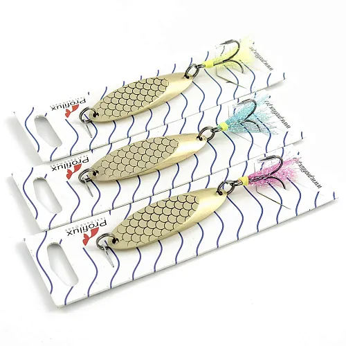 Блесна кастмастер Profilux (28 гр.) цвет 05-м латунь матовая чешуя