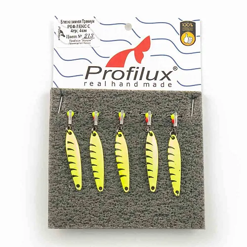 Блесна зимняя Profilux Премиум Рефлекс С 4гр 4см цв. 06 Желтый