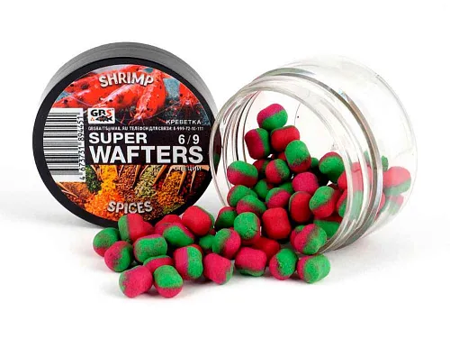 Бойлы нейтральной плавучести (Wafters) GBS Креветка-специи 6х9мм