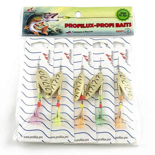 Блесна вращающаяся Profilux Мира 4 12гр цв. 02-м латунь матовая (5 шт в упак.)