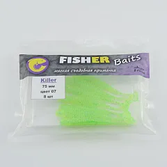 Виброхвост FISHER BAITS Killer 75мм цвет 07 (уп. 8шт)