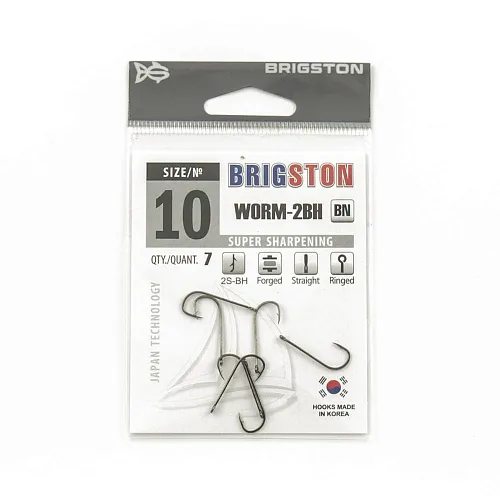 Крючок Brigston Worm 2BH BN №10 ( уп. 6 шт.)
