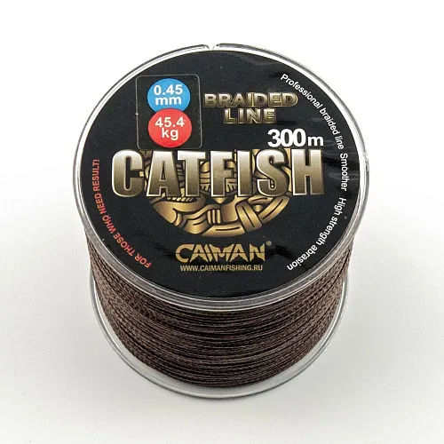 Шнур Caiman Catfish 300м 0,45мм 45,4кг коричневый 